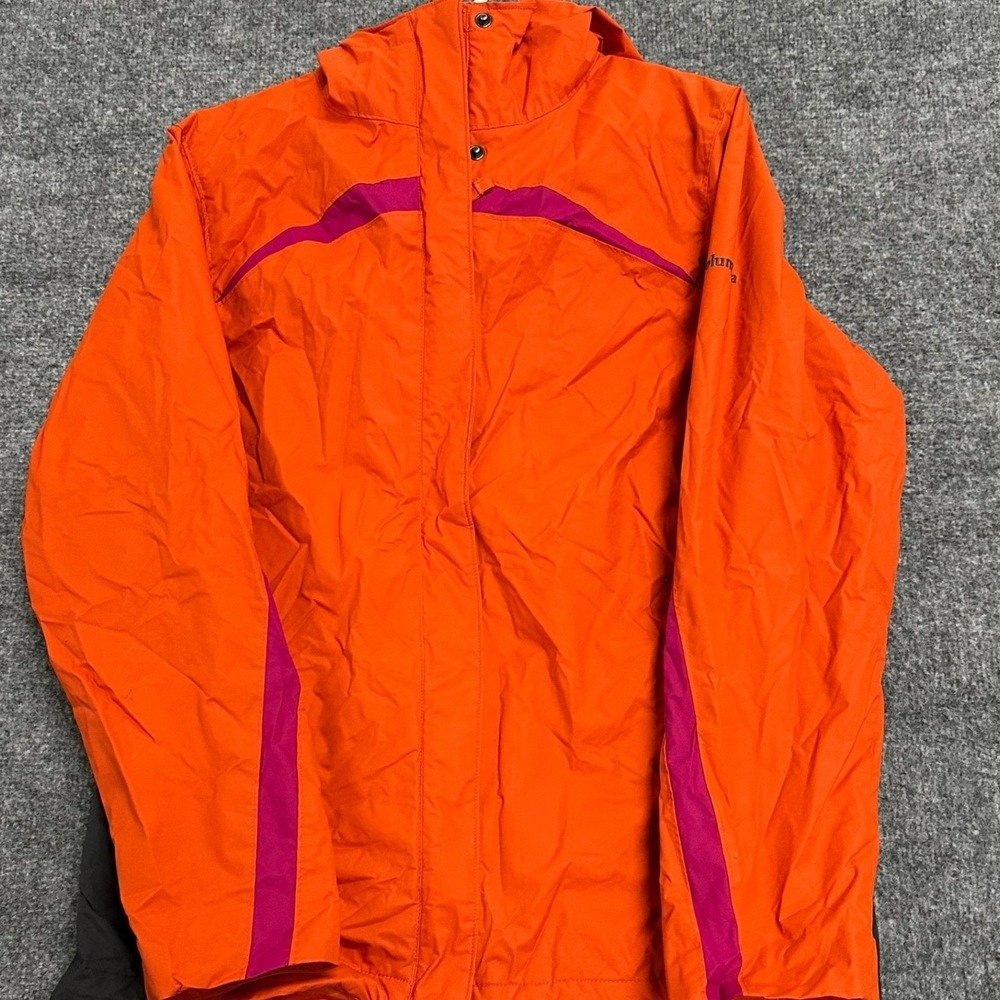 Columbia Jacket Womens Size S Orange Interchange Hooded Rain Coat Hiking Outdoor